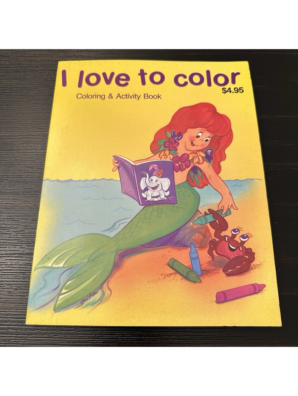 Vintage 1989 I Love To Color Mermaid Coloring & Activity Book NOS Landoll Inc